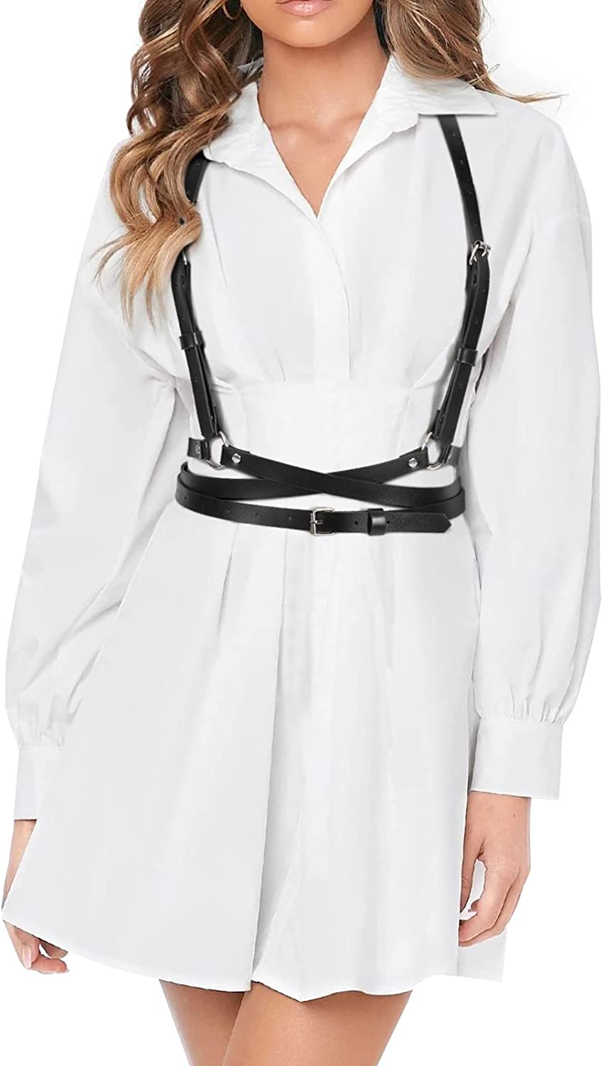 LEACOOLKEY Women Fashion Body Waist Belt Steampunk Underbust Corset Belt for Dress