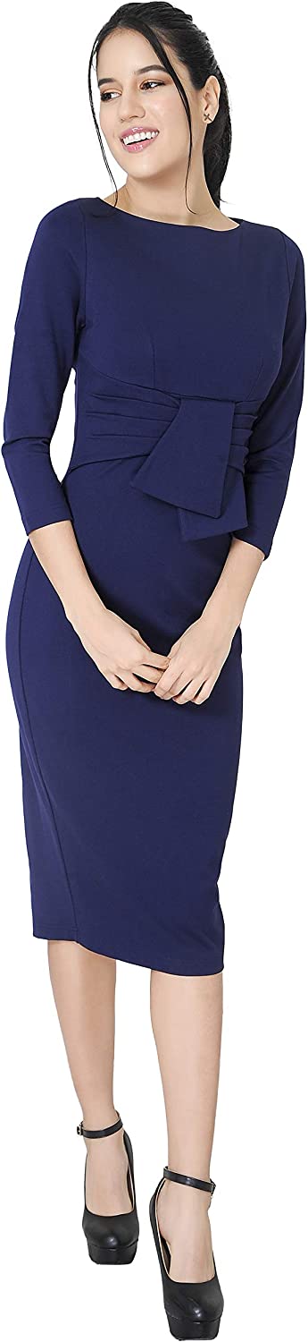 Marycrafts Women's Work Office Business Square Neck Sheath Midi Dress