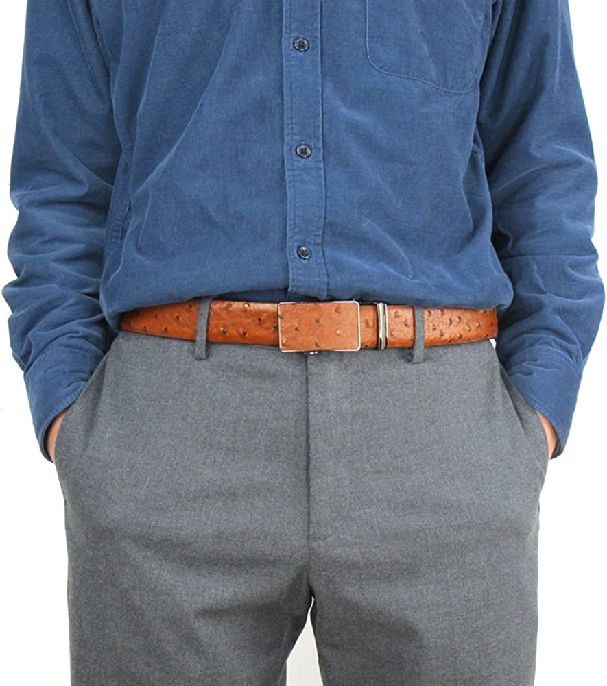 maikun Ratchet Belts for Men, Silde Leather Belts for Men with Automatic Buckle 35mm Wide